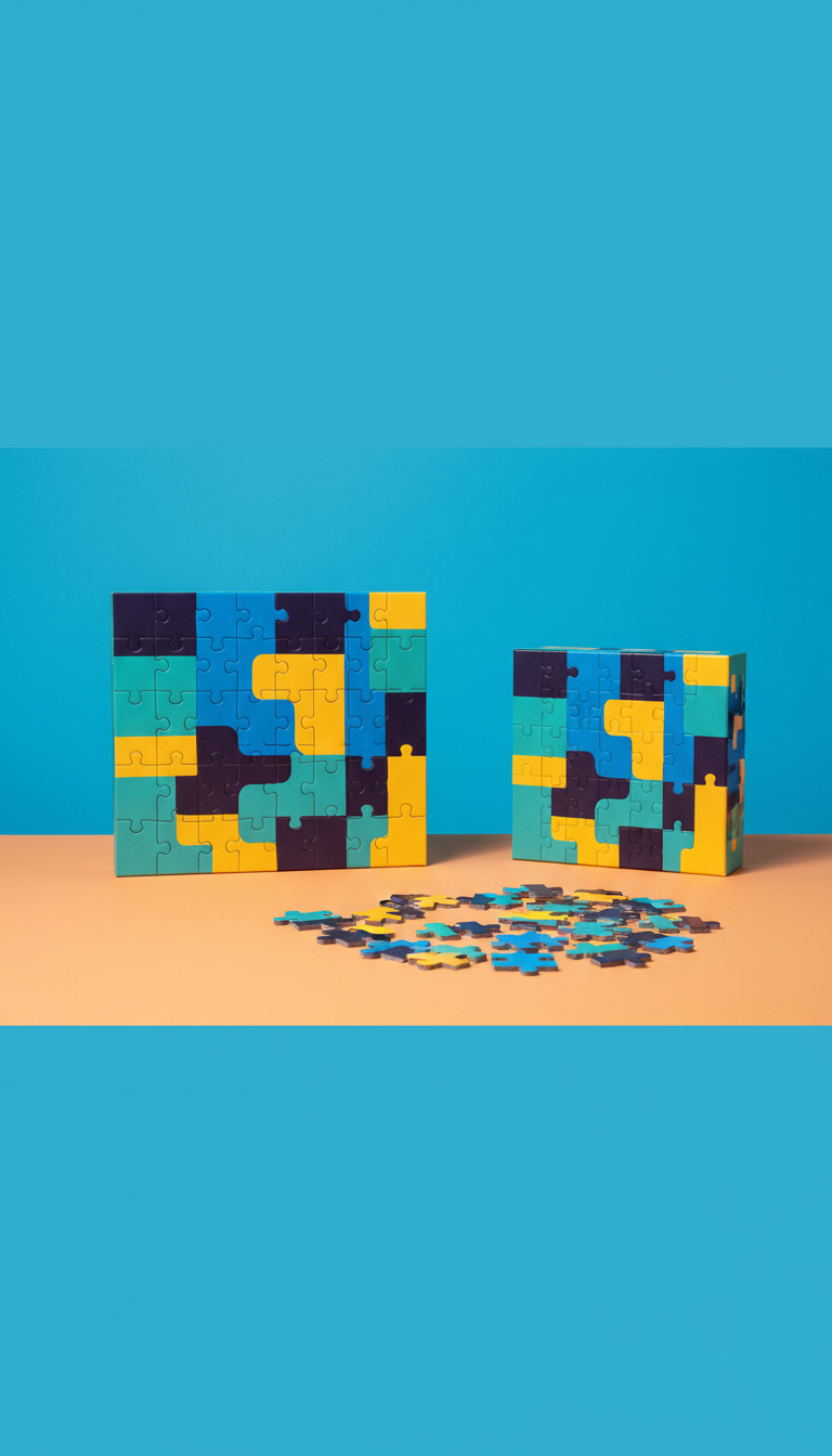Thick chipboard puzzle pieces